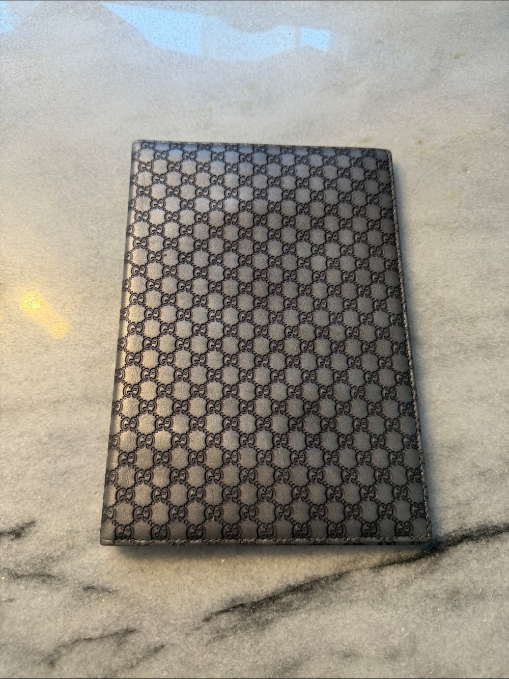 Gucci Gray Monogram Large Agenda Planner Cover Microguccissima